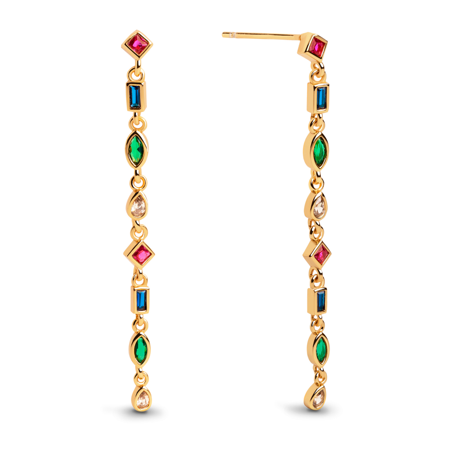 Orecchino Cascade Colors Argento Placcato Oro