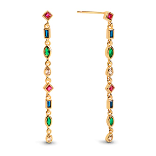 Orecchino Cascade Colors Argento Placcato Oro