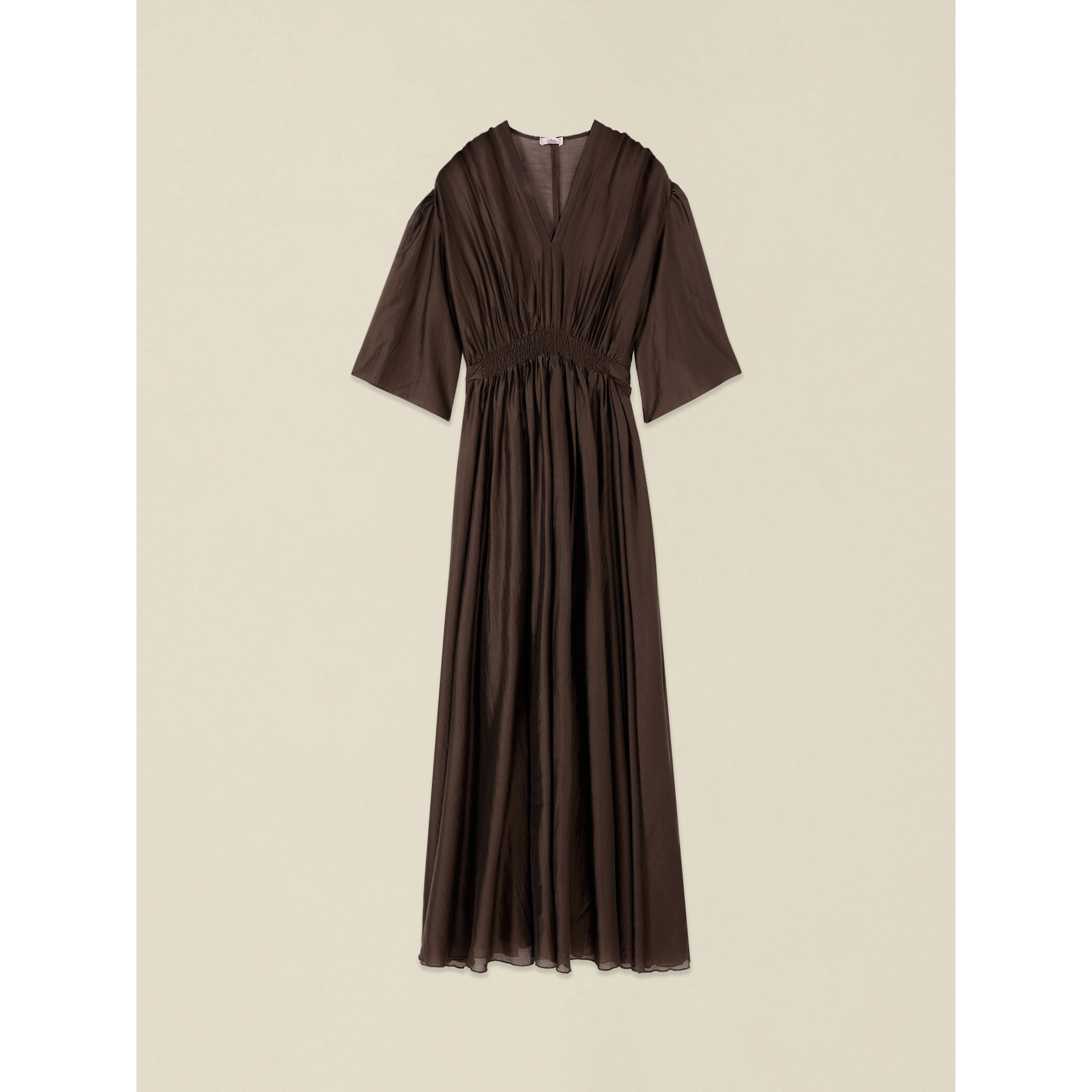Oltre - Vestito lungo misto lyocell - Marrone