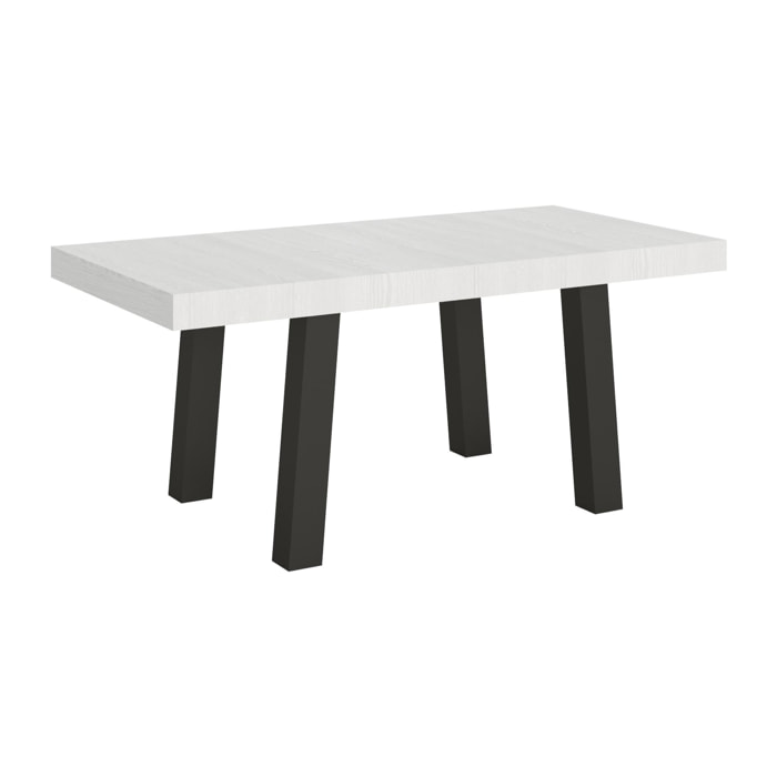 Table extensible 90x180/440 cm Bridge Frêne Blanc cadre Anthracite