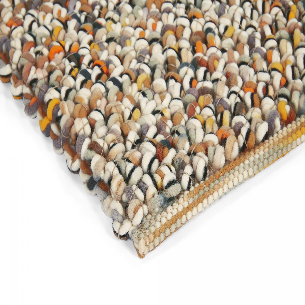 Tapis salon et chambre tissé en laine motif faux uni ULGU