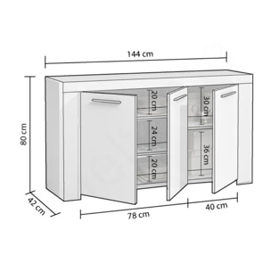 Aparador Dara Blanco Artik (Blanco Mate)
