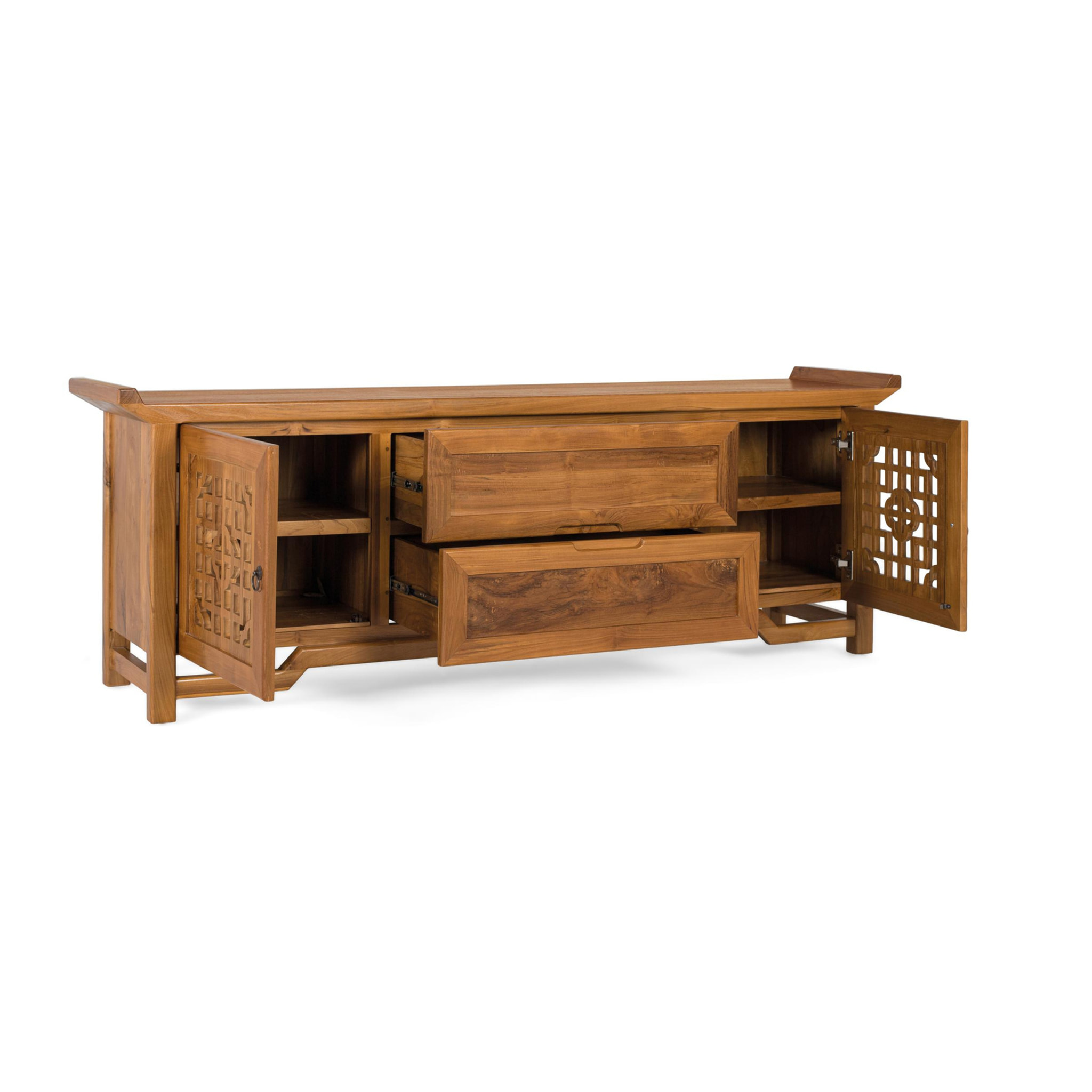 Mueble TV de Madera de Teca 180 Cm Estilo Colonial Oriental