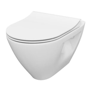 Pack WC Bâti-support Geberit 112 cm + Cuvette sans bride Cersanit + Abattant SoftClose + Plaque blanche (MILLEGEB1)