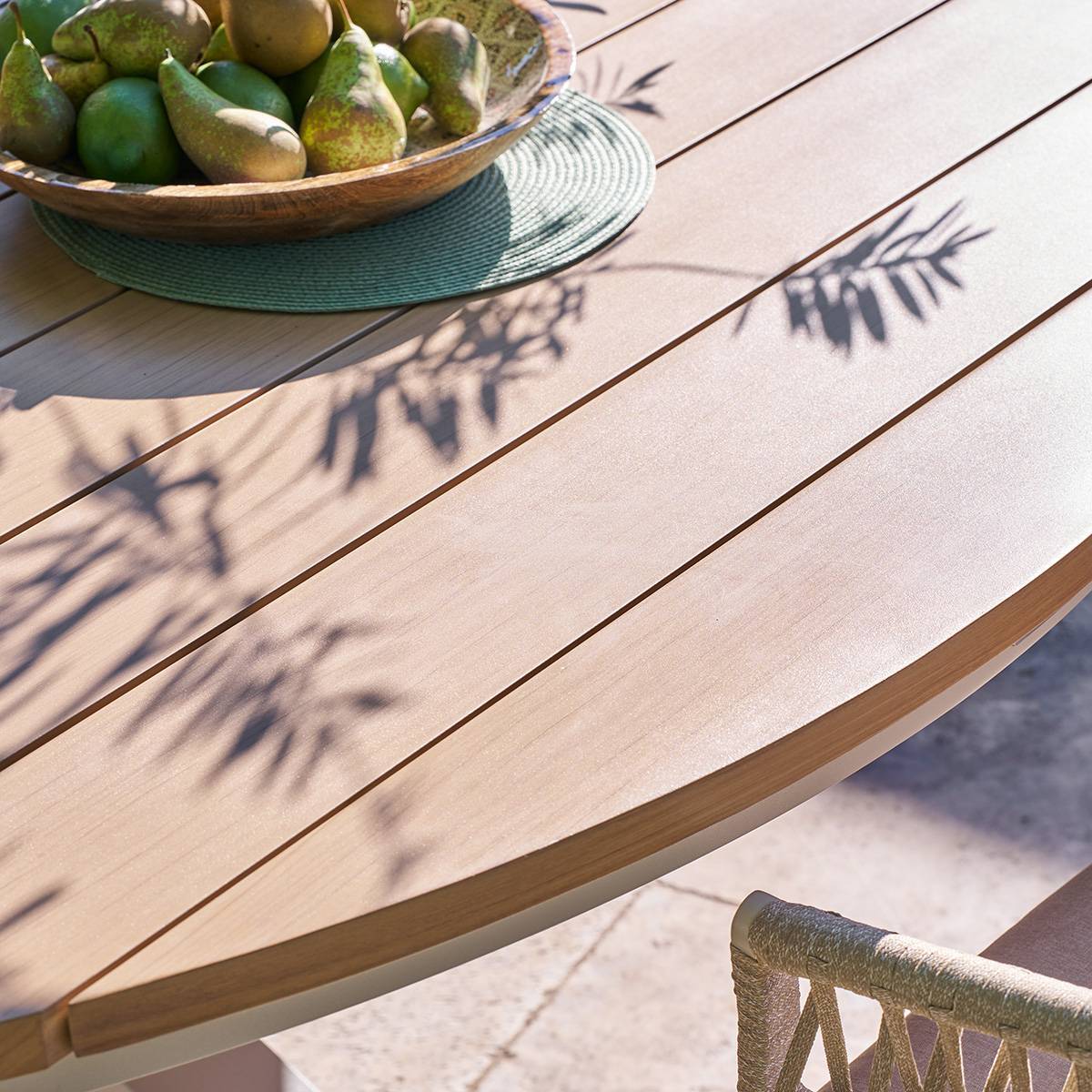 Table de jardin 12 places Oraclion marron ronde