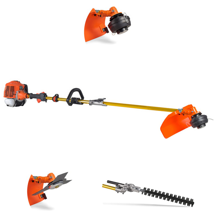 Monster 620 - Decespugliatore Multifunzione a scoppio 3 in 1 Motore 2 Tempi con Disco 3T Tesina batti e vai e Tagliasiepe