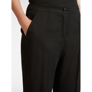 Elena Mirò - Pantaloni relaxed fit in lino - Nero