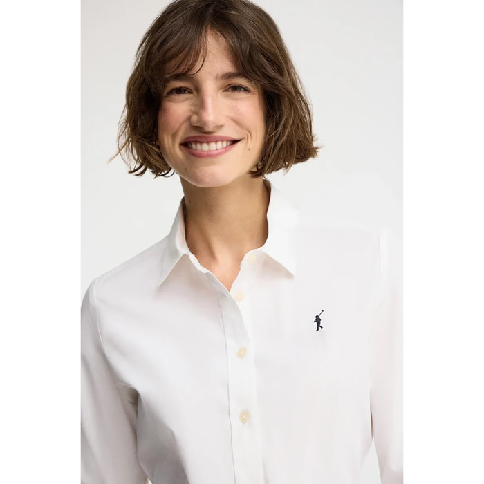 Camicia in popeline bianca con ricamo Rigby Go