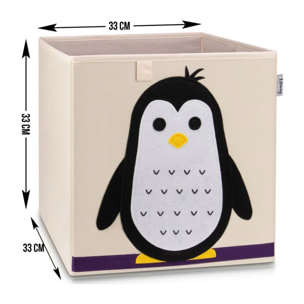 Boîte de rangement en tissu pour enfant "pingouin", compatible Ikea Kallax Lifeney