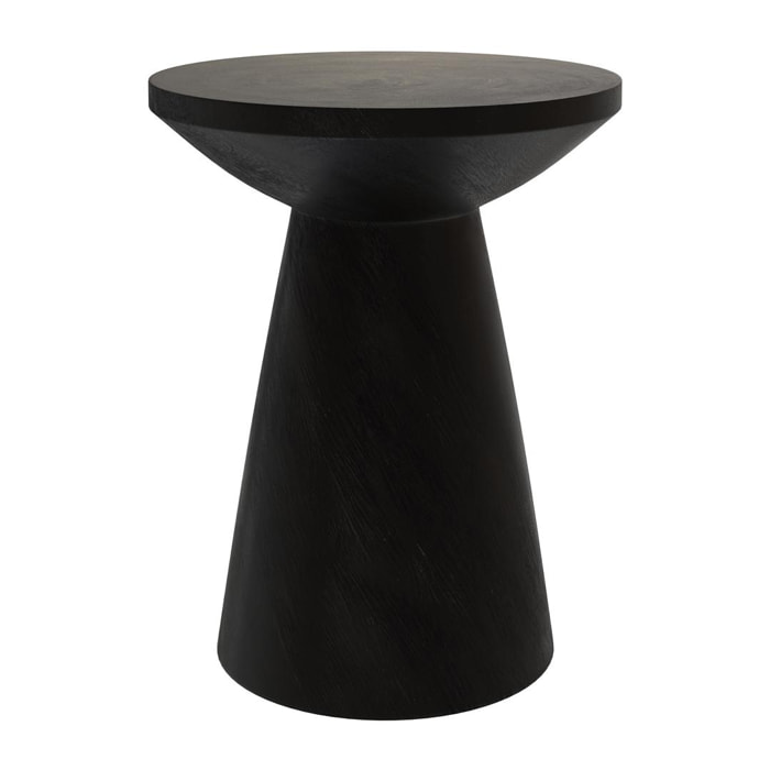 Table d'appoint Lowa noire en bois de suar D40 cm