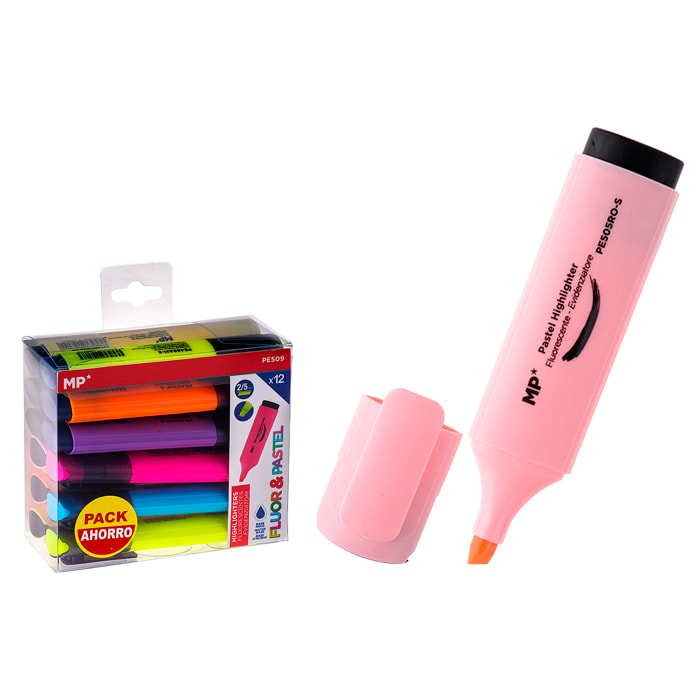 MARKER FLUORESCENTE E GESSO 12 Uds. PACK RISPARMIO