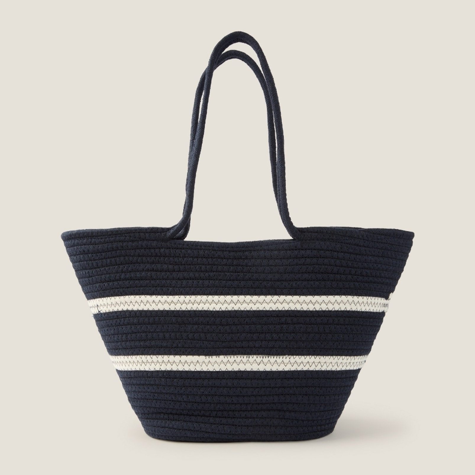 Capazo playa cuerda algodón Aixa color azul oscuro