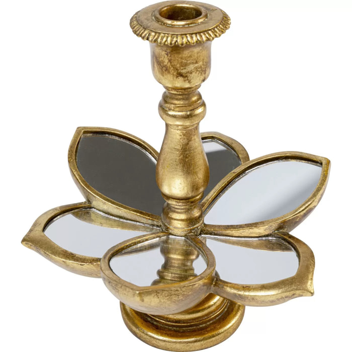 Bougeoir fleur dorée 21cm Kare Design