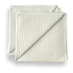 Pack 2 serviette Waffle menthe 45x45 cm