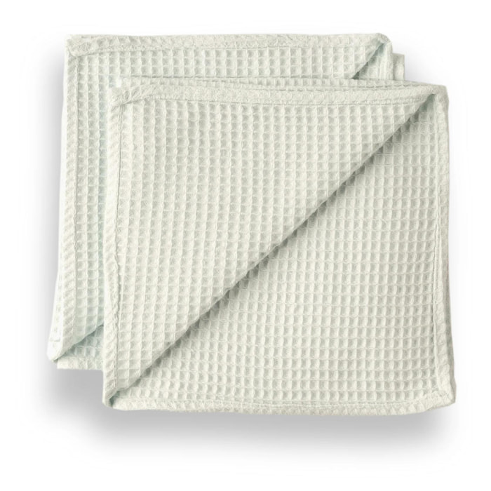 Pack 2 serviette Waffle menthe 45x45 cm