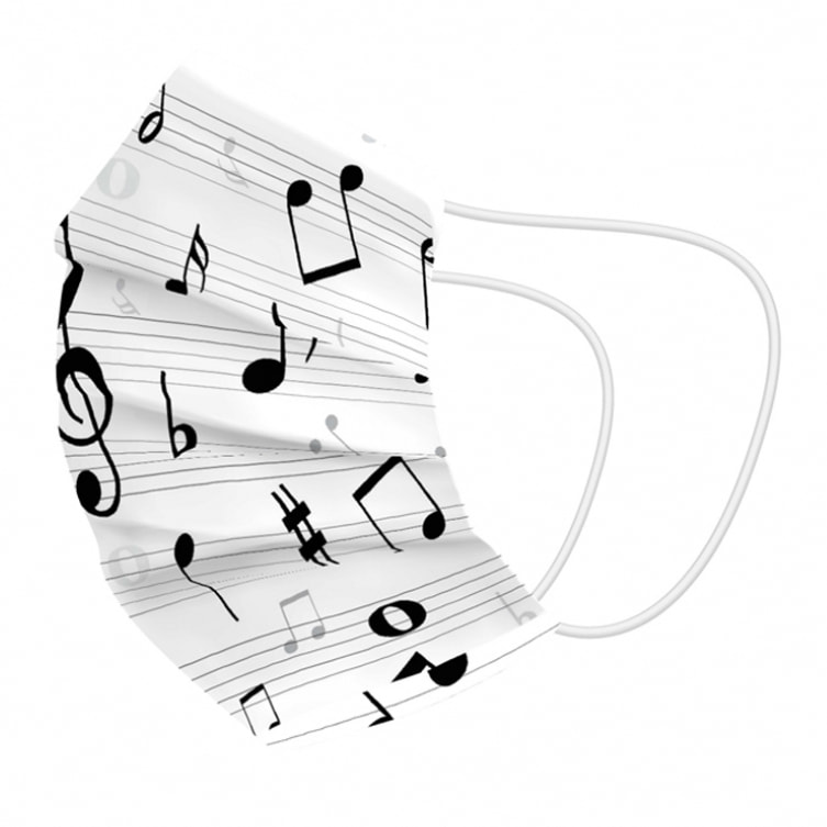Naturals - Mascarilla Higiénica - Reutilizable - Estampada - Microfibra - Partitura