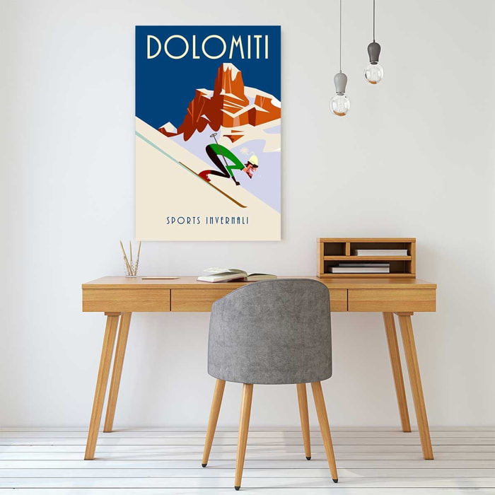 Tableau ski et dolomites Toile imprimée