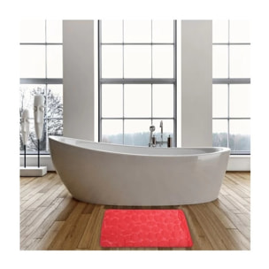 Tapis de bain Microfibre PEBBLE Rouge MSV