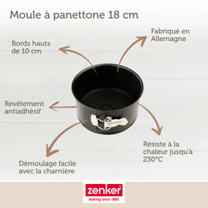 Set pâtisserie avec moule à panettone 18 cm, 2 bols à mixer, verre mesureur et spatule Zenker
