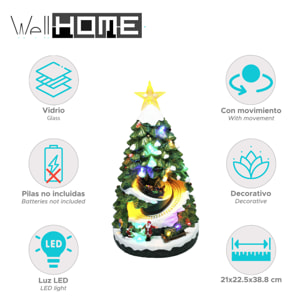 Árbol navideño con luces led y movimiento 21x22,5x38,8cn