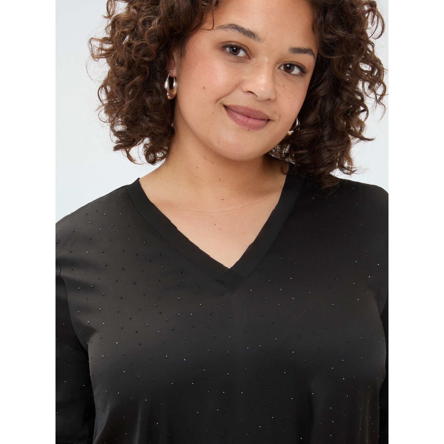 Fiorella Rubino - Vestido de raso con destellos all over - Negro