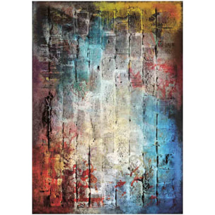 Tappeto arredo salotto soggiorno camera, stile moderno contemporaneo stile urban city graffiti multicolore