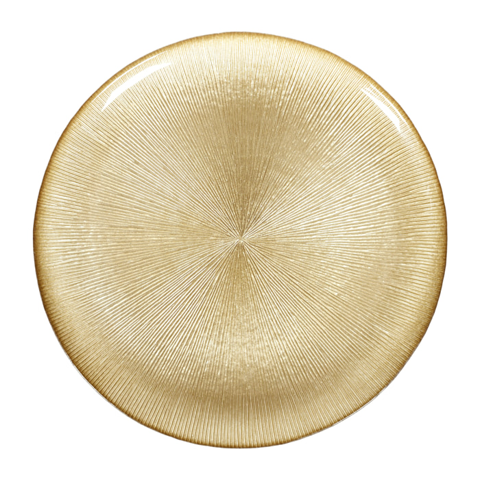 Assiette En Verre Doree D27cm