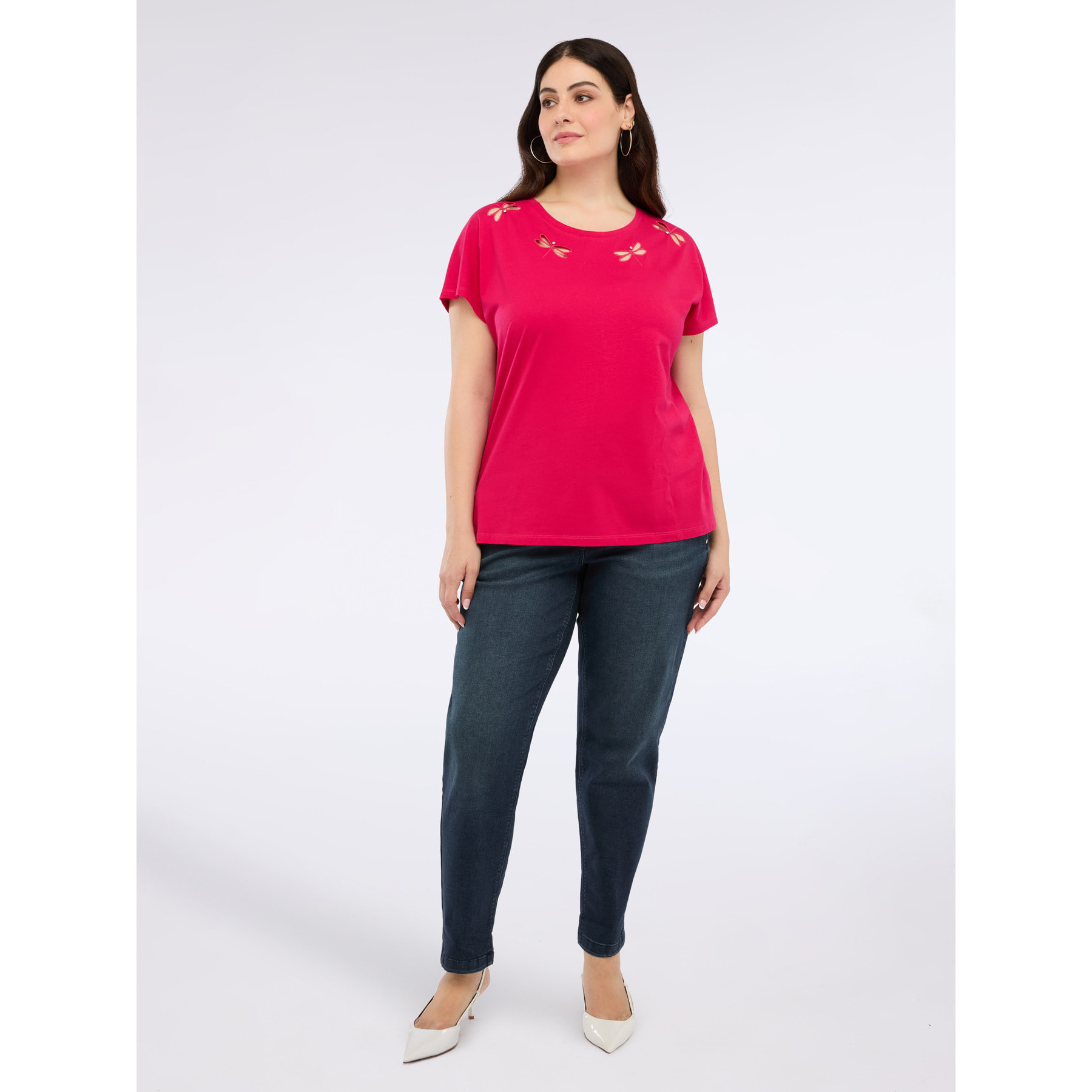 Fiorella Rubino - Camiseta con detalle de libélula - Rojo
