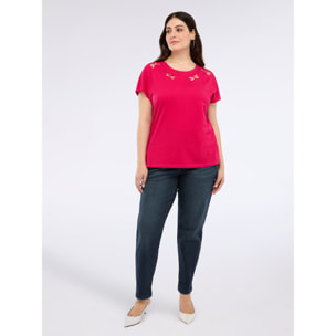 Fiorella Rubino - Camiseta con detalle de libélula - Rojo