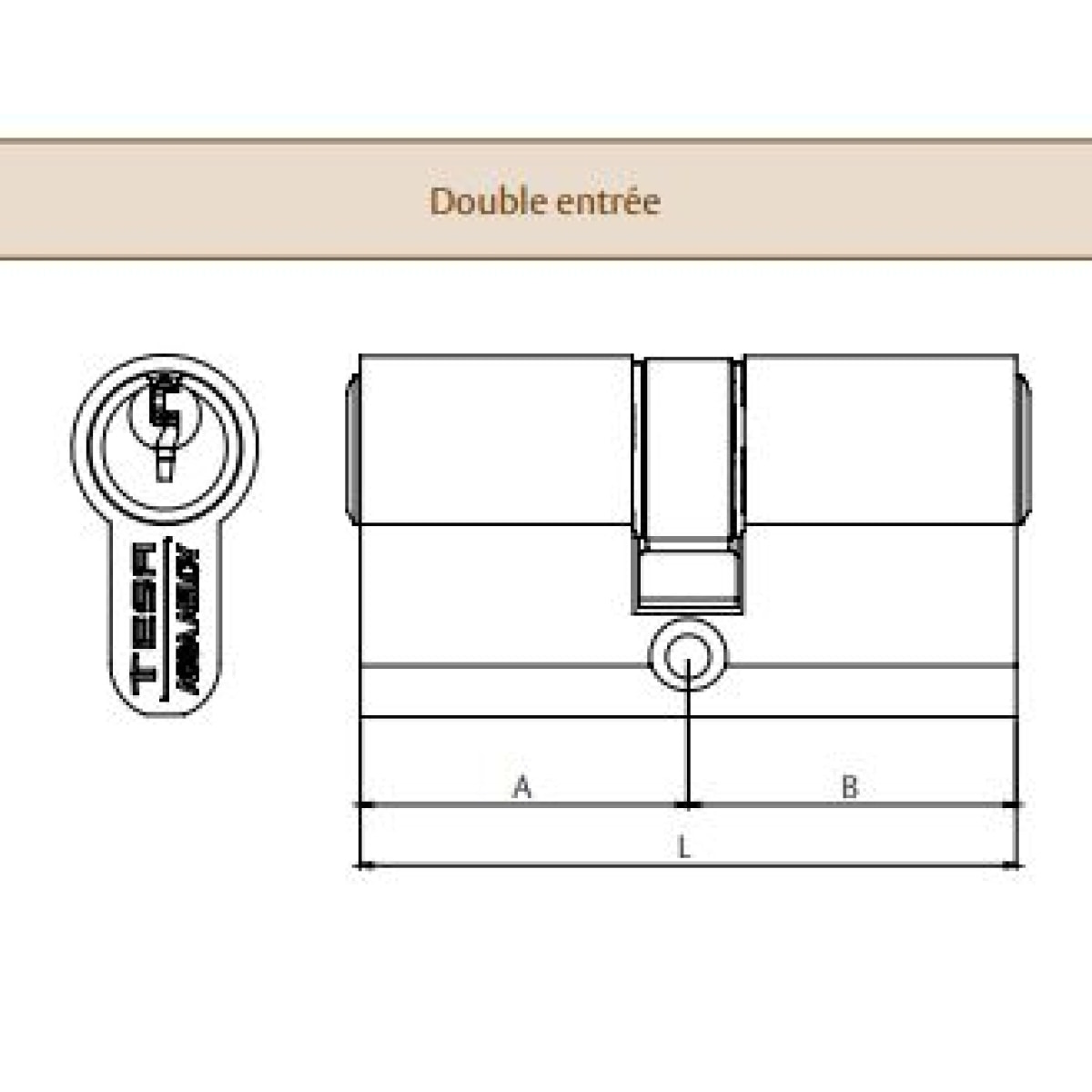 Cylindre TESA TE5 nickelé 30x80 varié - 3 clés - 50303080N