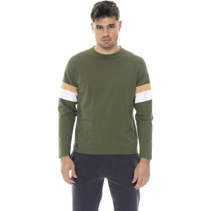 T-shirt uomo a manica lunga, logo piccolo Leone 1947 Color Block