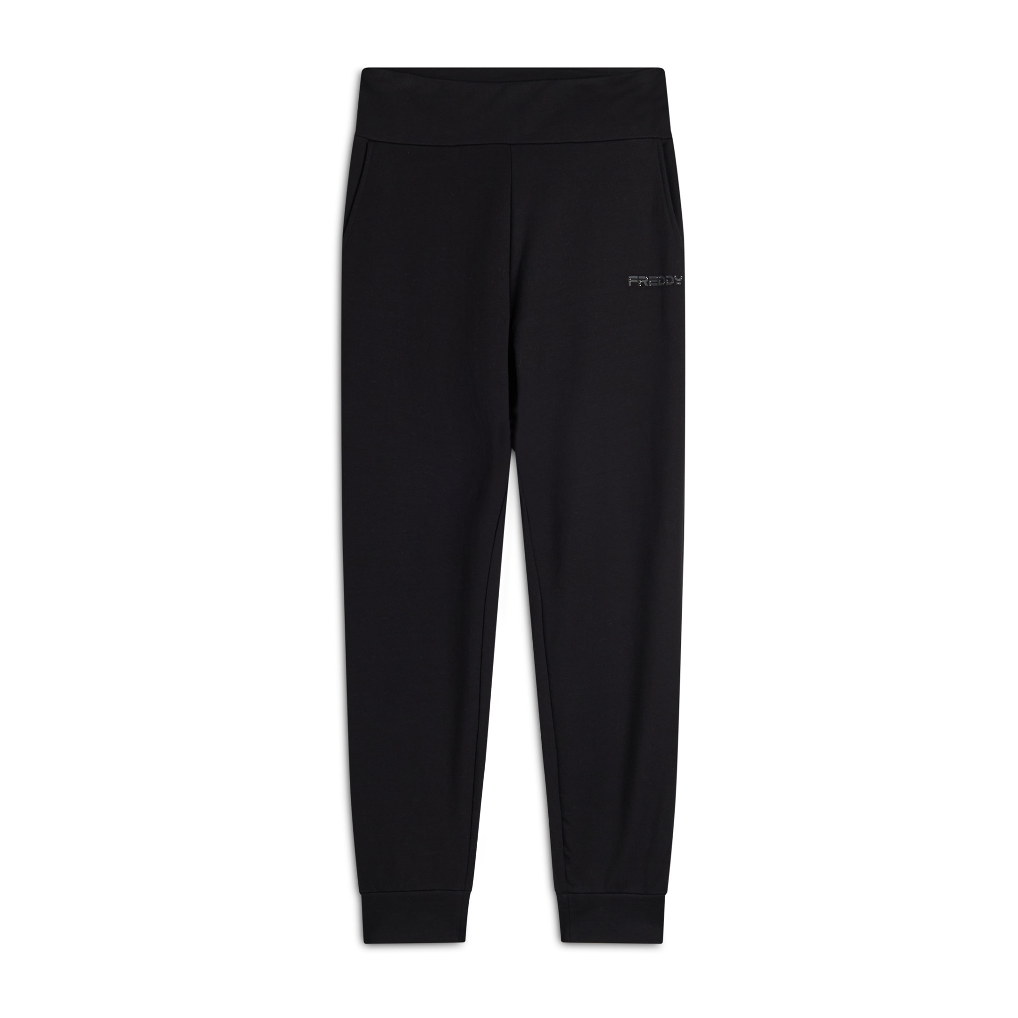 Pantaloni donna comfort fit in felpa garzata con tasche