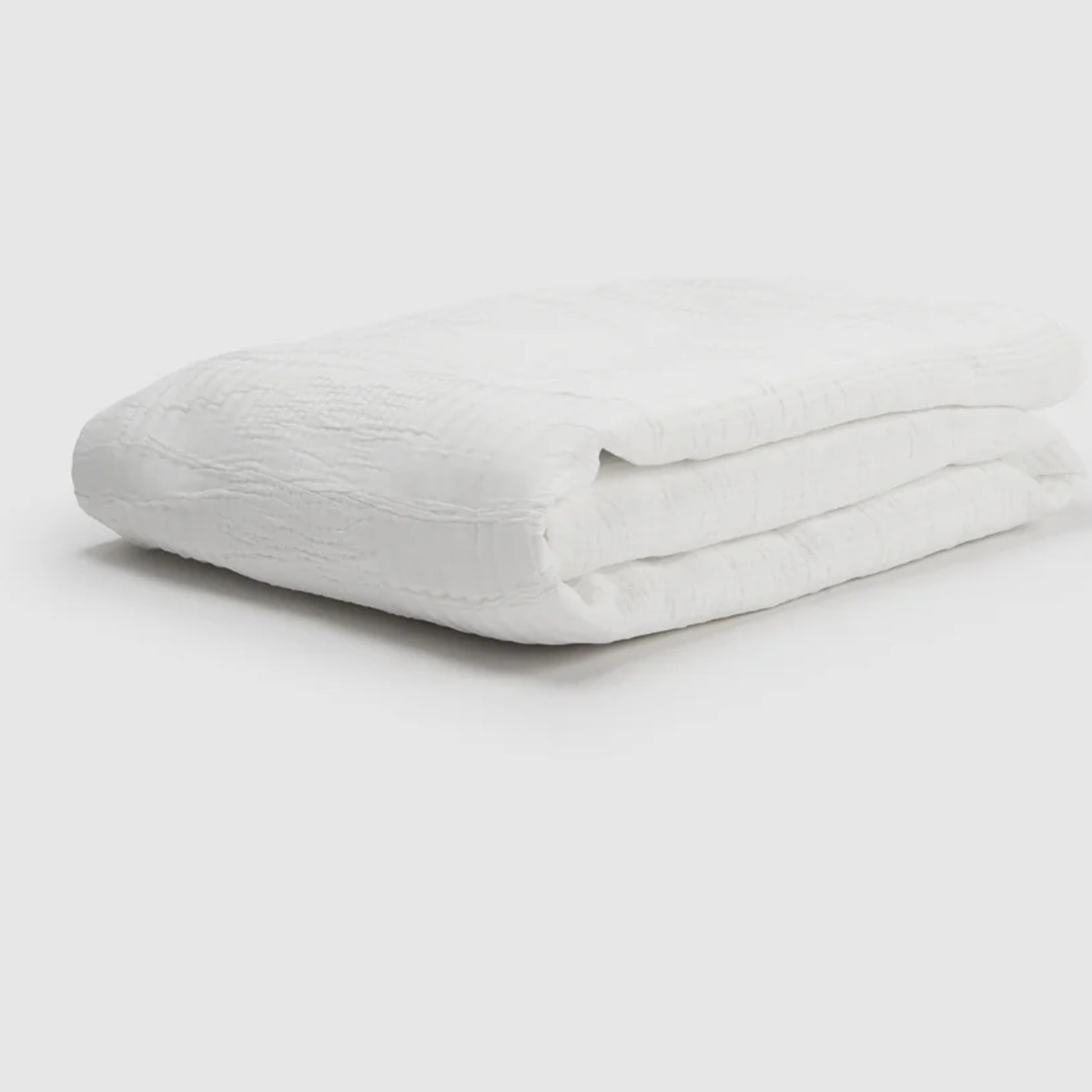 Colcha doble tela jacquard raya londres blanco