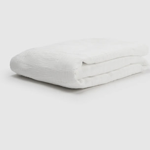 Colcha doble tela jacquard raya londres blanco