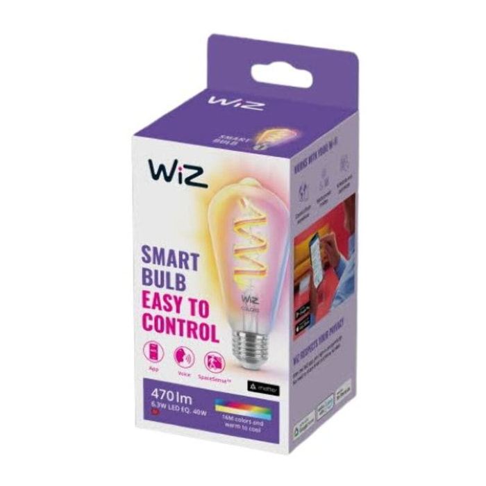 Ampoule LED connectée WIZ Couleur E27 Filament Edison 40W
