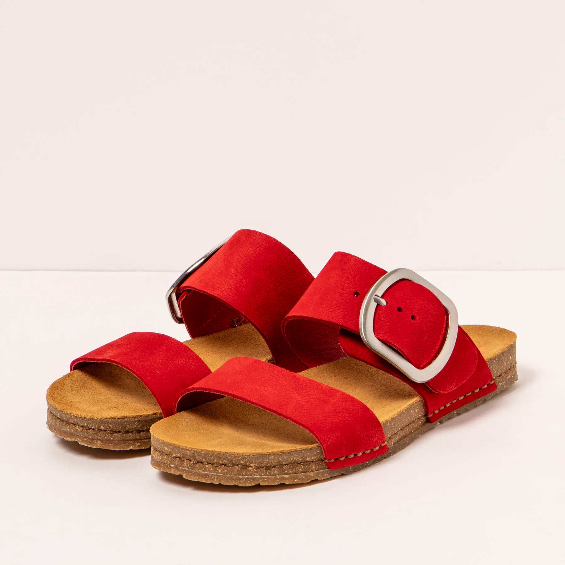 Sandalias 0175 NOBUCK RED/ CRETA color Red
