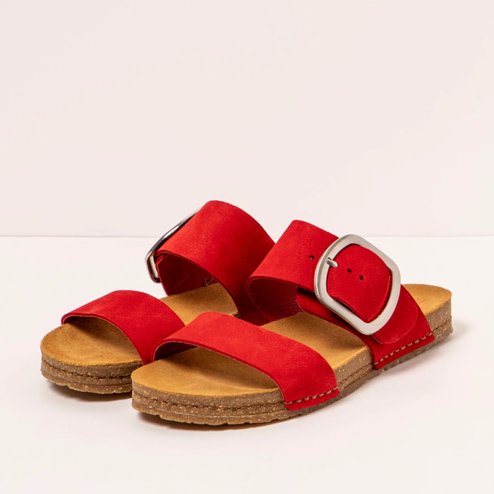 Sandalias 0175 NOBUCK RED/ CRETA color Red