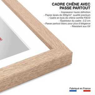 Affiche shinto et son rossignol Affiche sous cadre bois