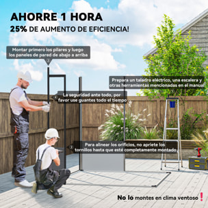 Caseta de Jardín Exterior, 3,24 m², 190x191x215 cm, Cobertizo de Jardín Exterior, Puerta Corredera con Pestillo, Ventana y Ventilación, para Almacenamiento de Herramientas, Gris Claro