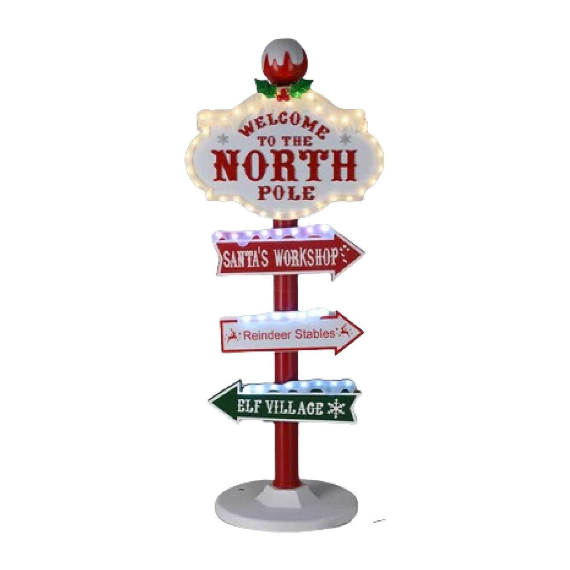 Letrero decorativo para exterior diseño polo norte con luces led - altura 95cm