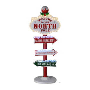 Letrero decorativo para exterior diseño polo norte con luces led - altura 95cm