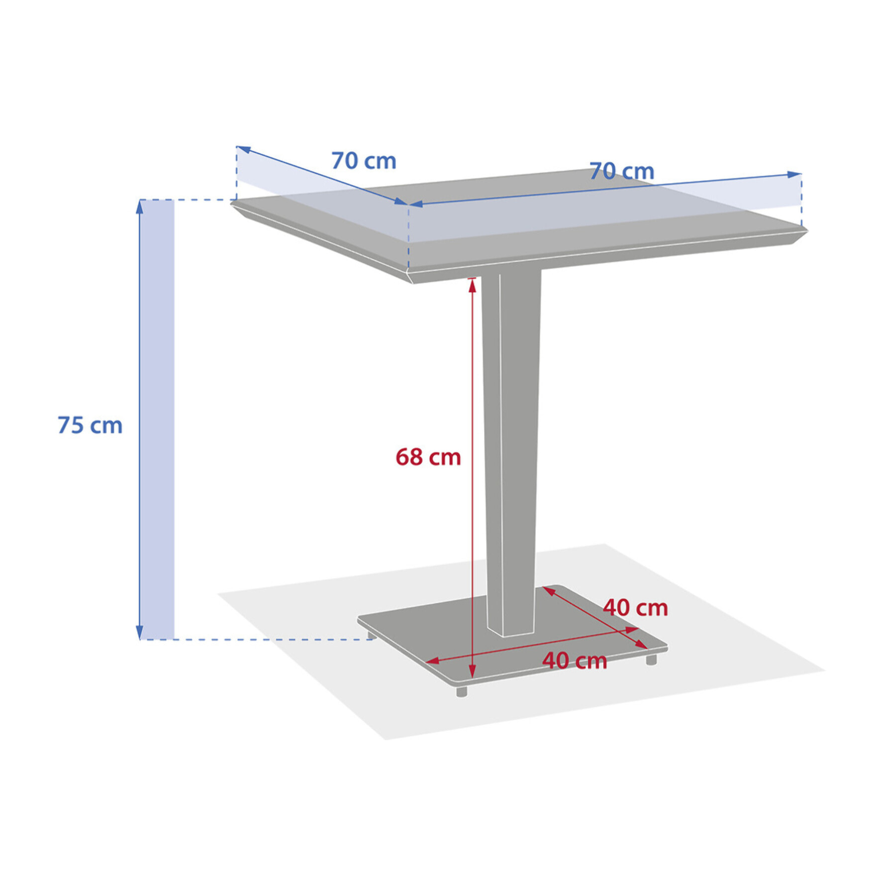 Table de jardin bistro "Lambada" céramique & graphite 2 places en acier et céramique