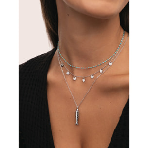 Collana Dots Turquoise Enamel in Argento