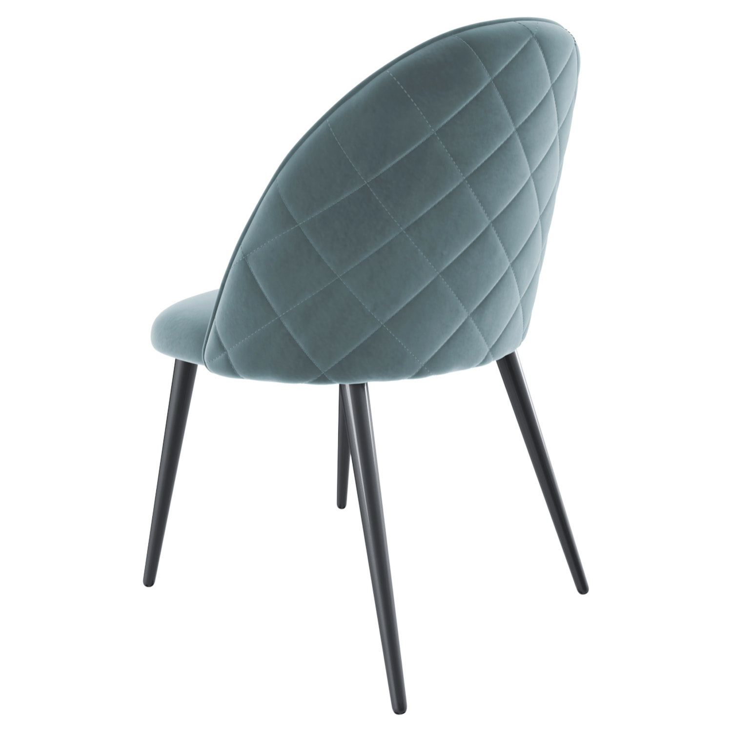 Set di 4 Sedie Imbottite Da Pranzo In Velluto Sedia Gambe In Metallo Nero Schienale Soggiorno Salotto Camera 43 x 47.5 x 80 Cm (Verde)