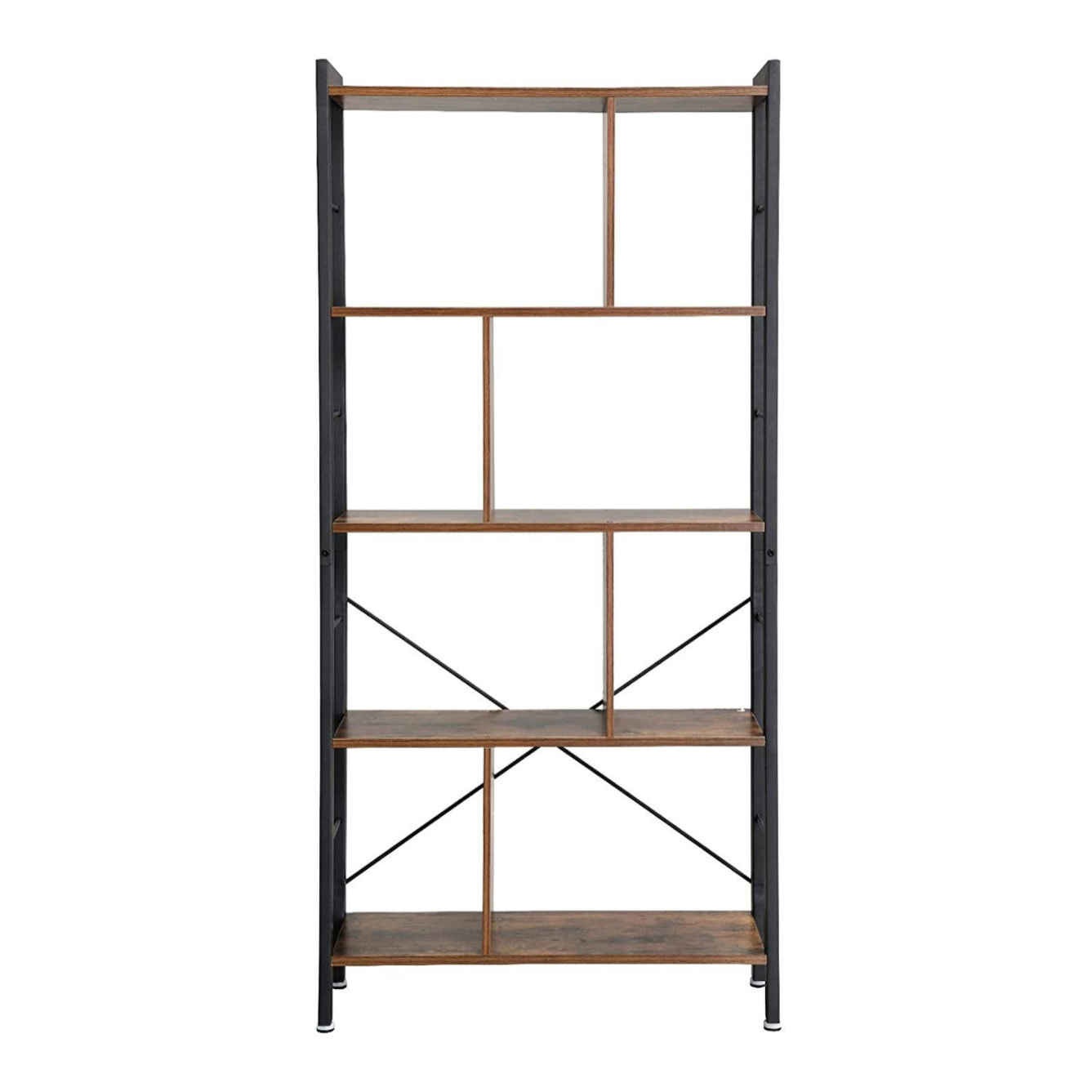Libreria loft industriale in metallo e legno rustico
