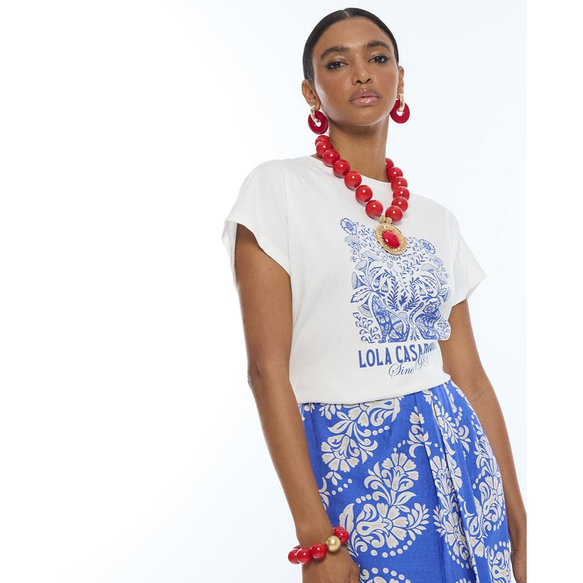 T-shirt con stampa posizionale boho