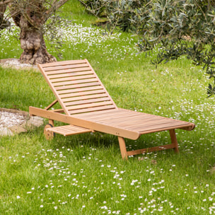 Bain de soleil pliant en acacia KANAWA