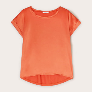 Motivi - T-shirt bimaterica - Arancione