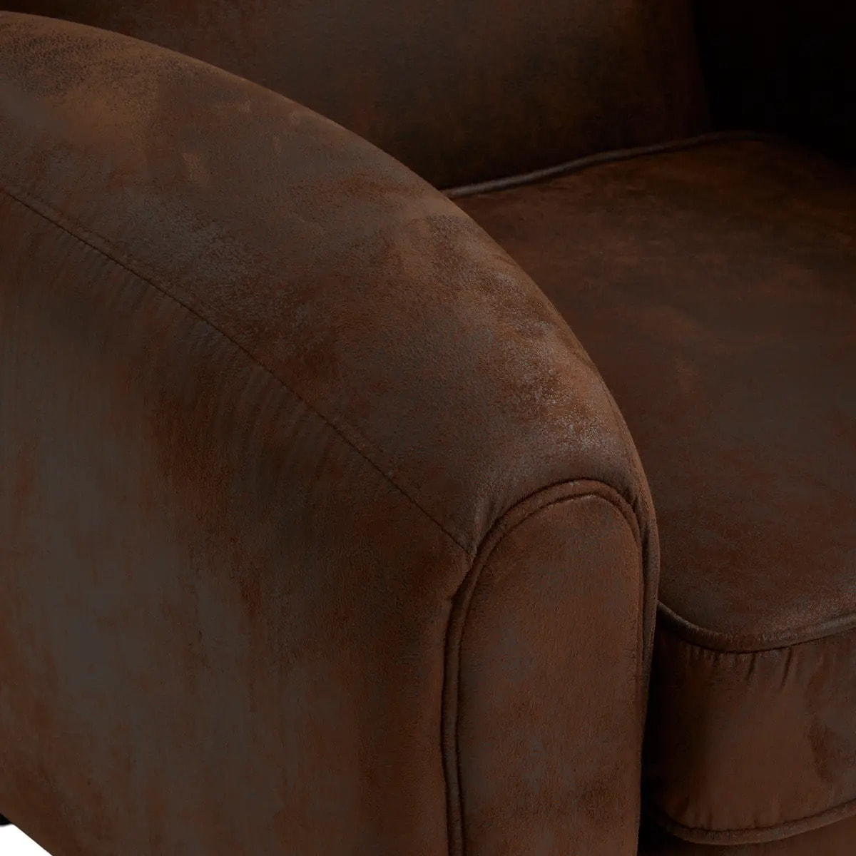 Fauteuil club "Stanis" effet cuir marron