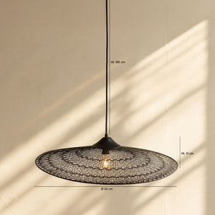 Suspension en métal noir crocheté à la main 80cm IRAWA